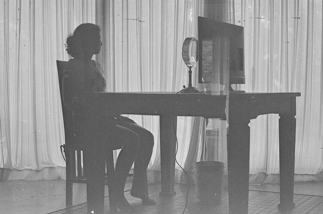 person checking anonymous email