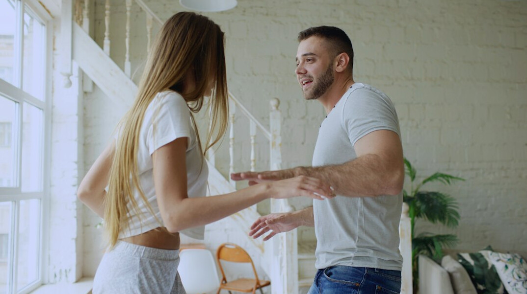 couple arguing at home