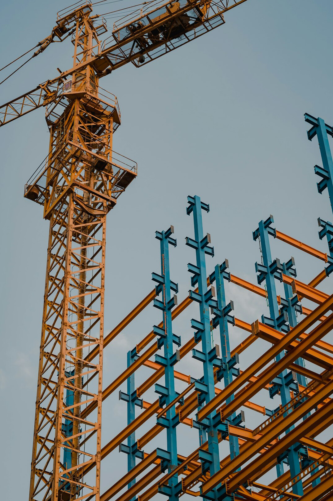Public infrastructure construction site with cranes