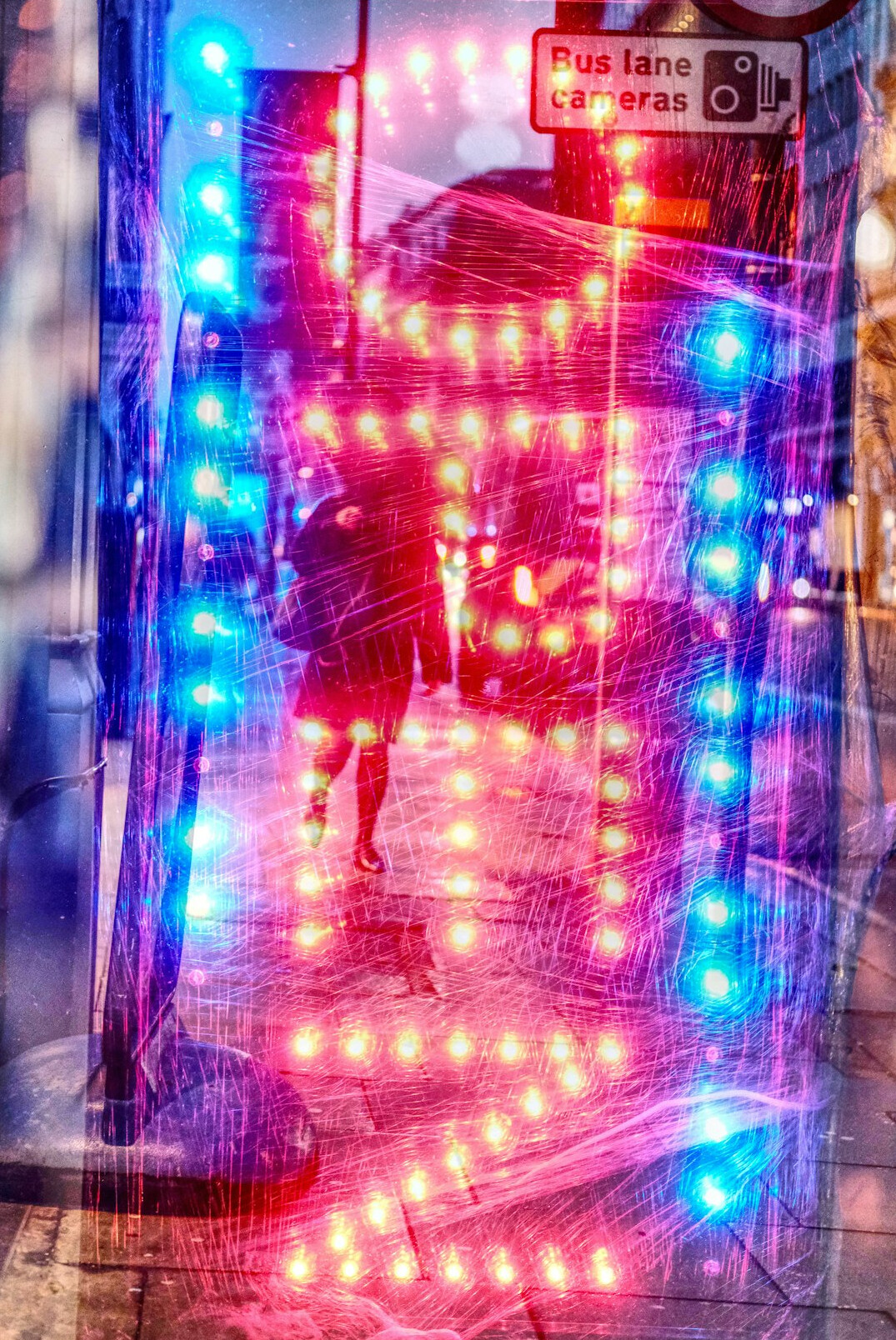 spy in city street